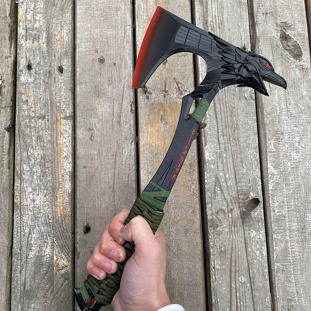 Full-Size New Raven Bite Axe Bloodhound Heirloom 100% Metal With Real Rope Wrapped Handle
